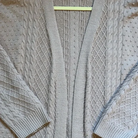 Women's Taupe Knit Cardigan Sweater - Picture 2 of 4